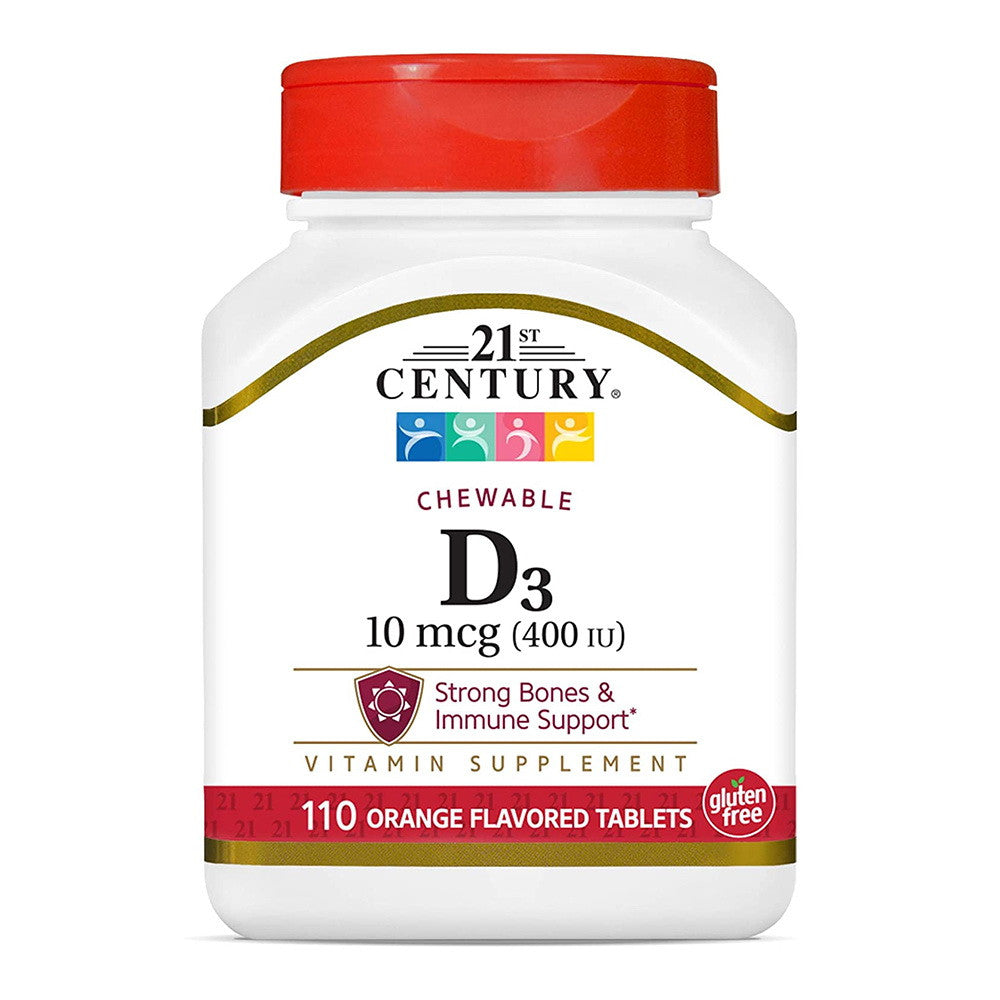 21St Century Vitamin D3 400 Iu Chewable Tablets, Orange - 110 Ea